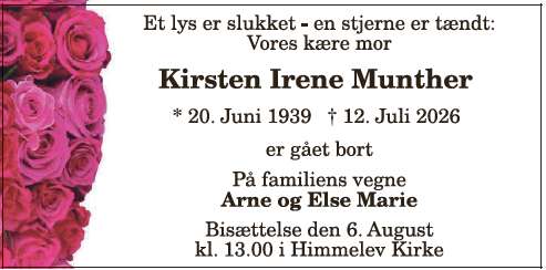 Kirsten Irene Munther ID: 21656