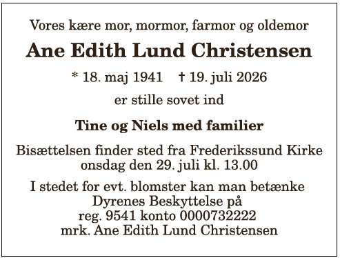 Ane Edith Lund Christensen - 1210416508