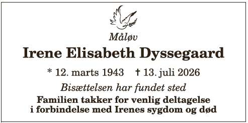 Irene Elisabeth Dyssegaard - 1210415971