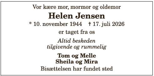 Helen Inge Lise Jensen - 1210416512