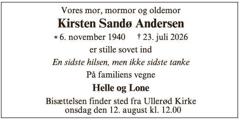 Kirsten Sandø Andersen ID: 76809