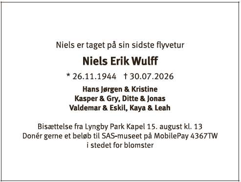 Niels Erik Wulff ID: 21728