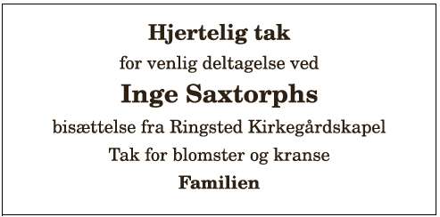 Inge Saxtorph - 1210417542