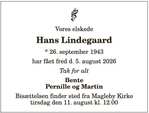 Hans Otto Lindegaard - 1210417783
