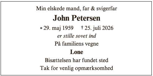 John Petersen ID: 76897