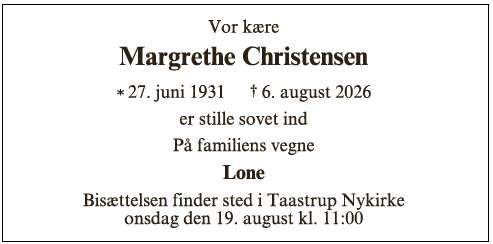 Margrethe Christensen ID: 77273