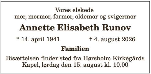 Annette Elisabeth Runov - 1210417871