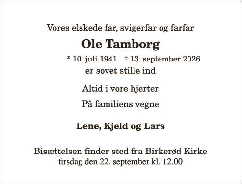 Ole Tamborg ID: 22012