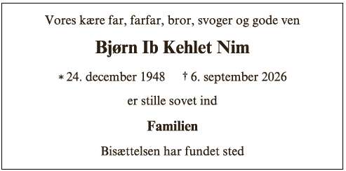 Bjørn Ib Kehlet Nim - ID 78336