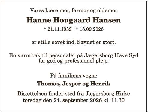 Hanne Hougaard Hansen ID: 22043