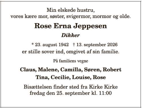 Rose Erna Jeppesen ID: 22052