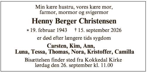 Henny Grethe Christensen ID 78584