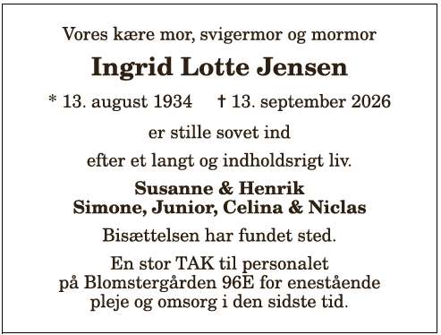 Ingrid Lotte Jensen - 1210422121