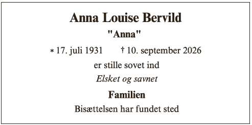 Anna Louise Helene Bervild ID: 78417